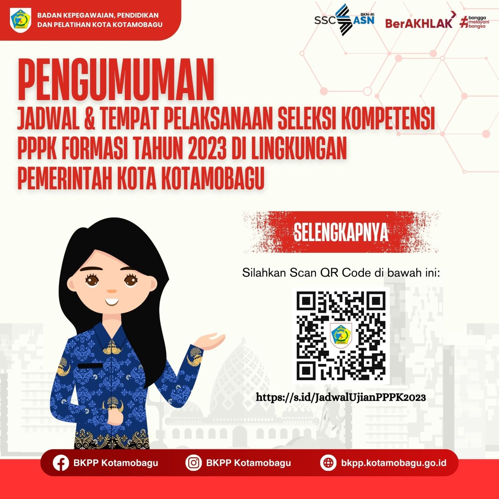 Pengumuman Pelaksanaan Seleksi Kompetensi Pengadaan PPPK Tenaga Guru, Teknis Dan Kesehatan Formasi Tahun 2023 di Lingkungan Pemerintah Kota Kotamobagu