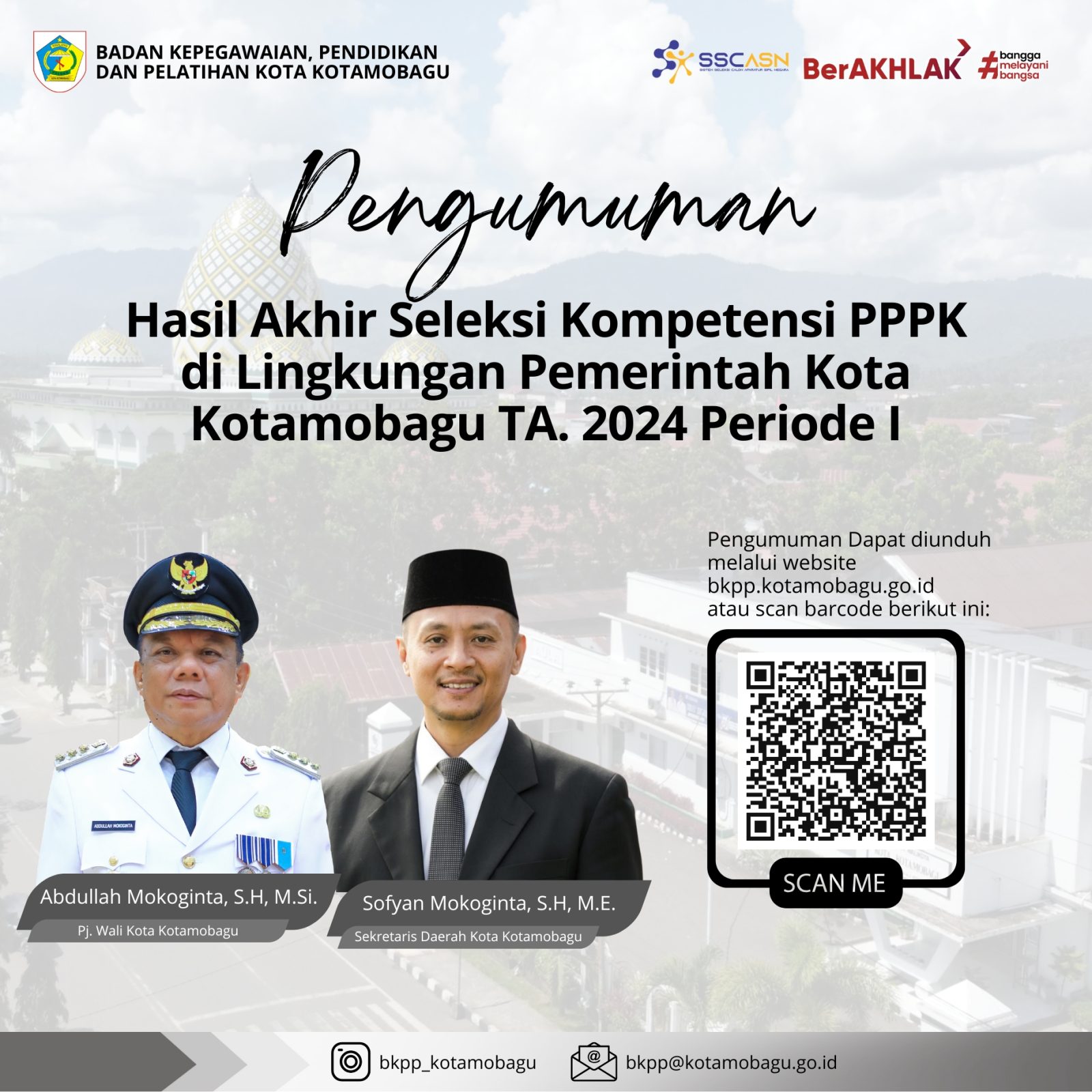 Pengumuman Hasil Akhir Seleksi Kompetensi PPPK Pemerintah Kota Kotamobagu T.A. 2024 Periode I